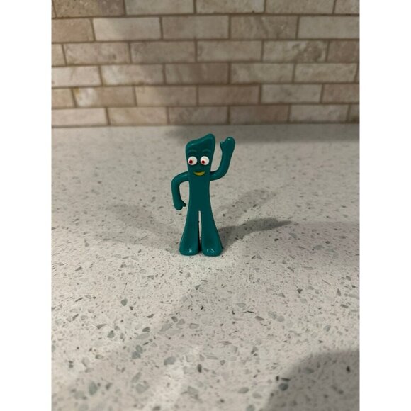 Vintage 2 3/4 inch Bendable Gumby Figure Prema Toy Co. Bendy Figurine Waving - Picture 1 of 2